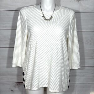 NWT Chico’s Angled Lines Spliced Boat Tunic Top Size 16/XL/Chico’s 3